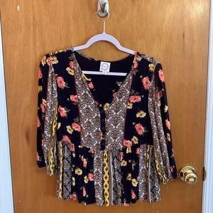 3/4 sleeve casual blouse